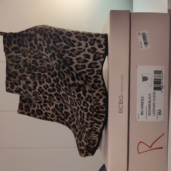 Leopard Print Wedge Ankle Boots - Picture 9 of 9